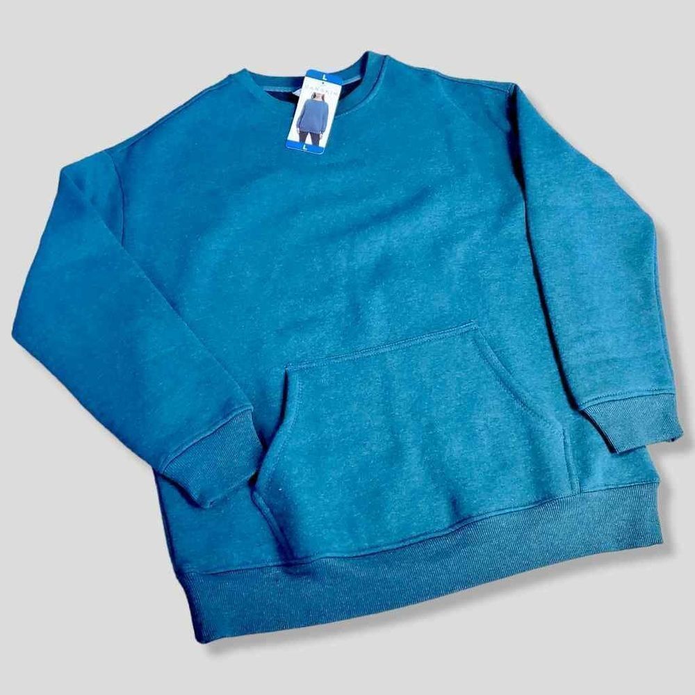 Oversized Crewneck Pullover Sweatshirt w/Pocket Large | Danskin